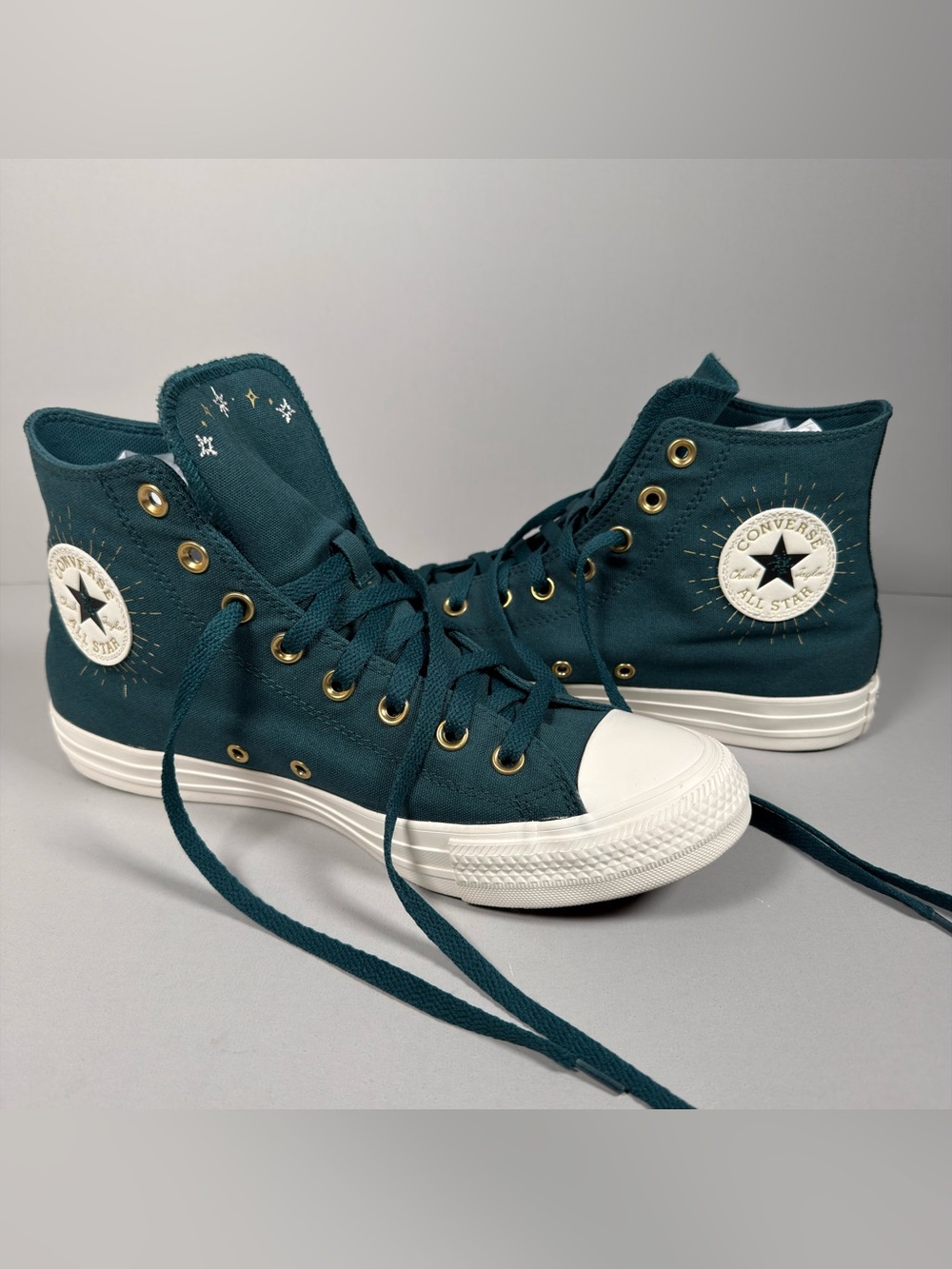Converse Chuck Taylor High Cosmic Embroidery Teal Womens Shoes 11 A18801F - Picture 10 of 10